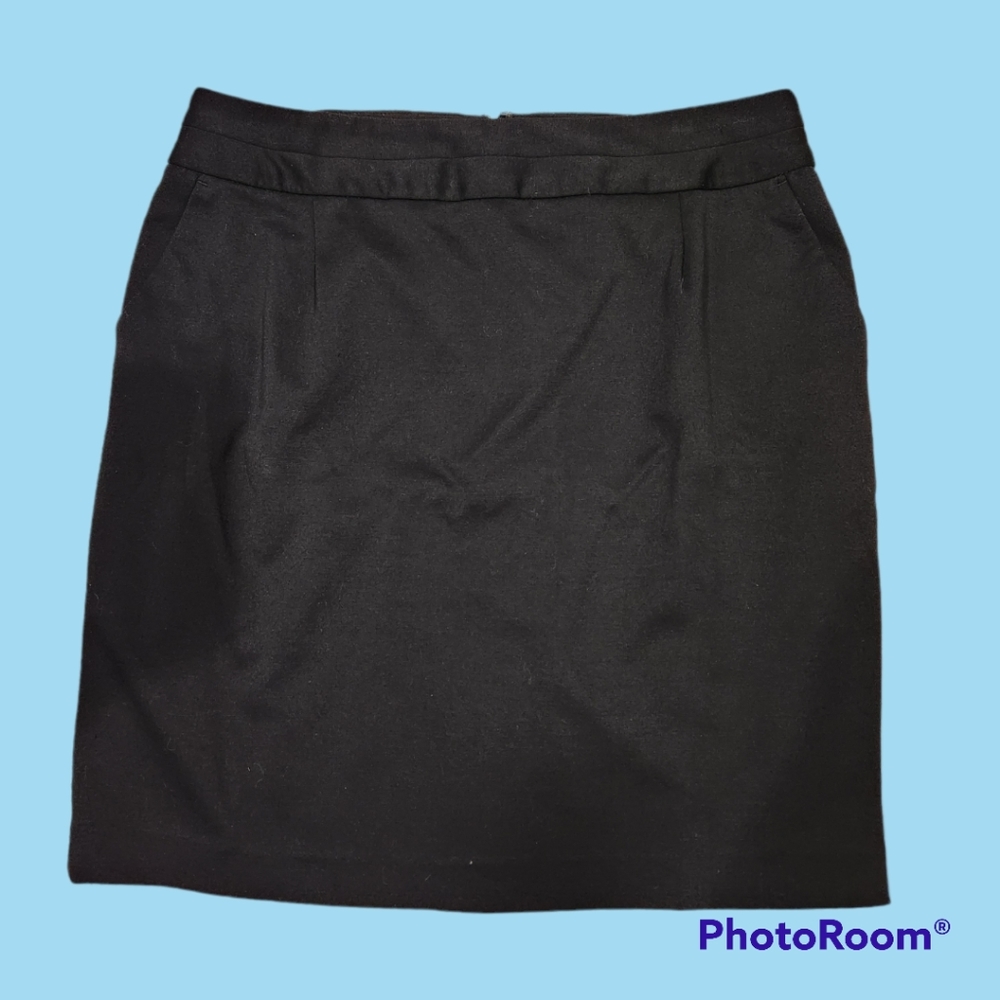 George women's black midi skirt with back slit size 16